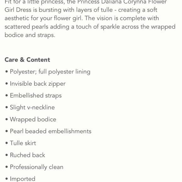 Anthropologie Flower Girl Dress sweetheart Princess daliana - Picture 5 of 5